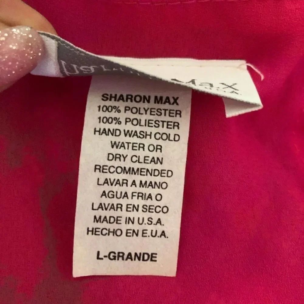 Sharon Max Hot Pink Snake Print Dress L - Picture 3 of 8